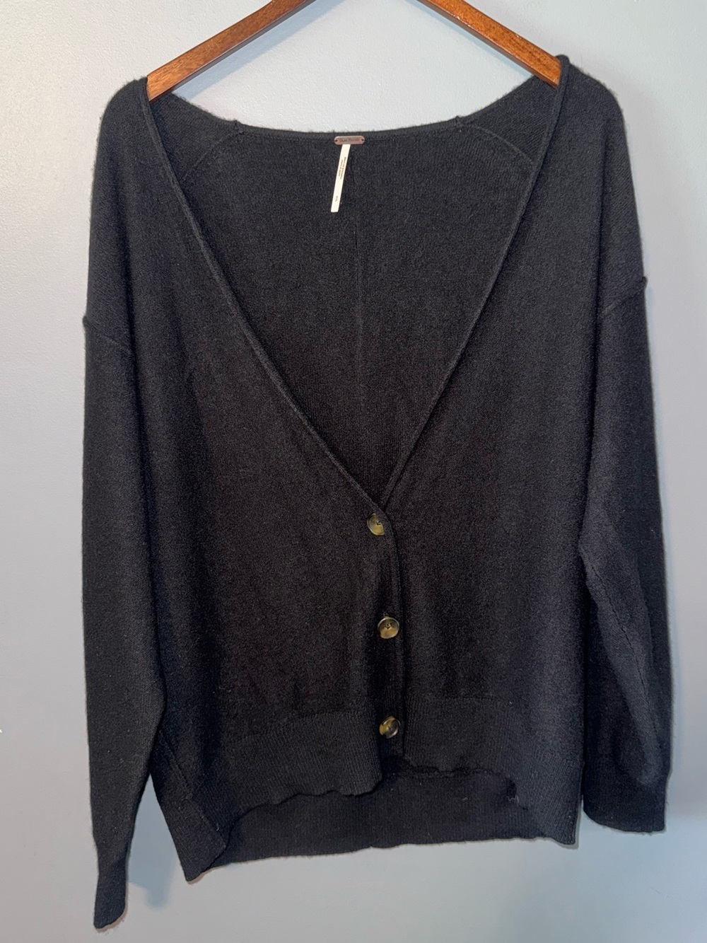 Free people 100% cashmere Black Cardigan